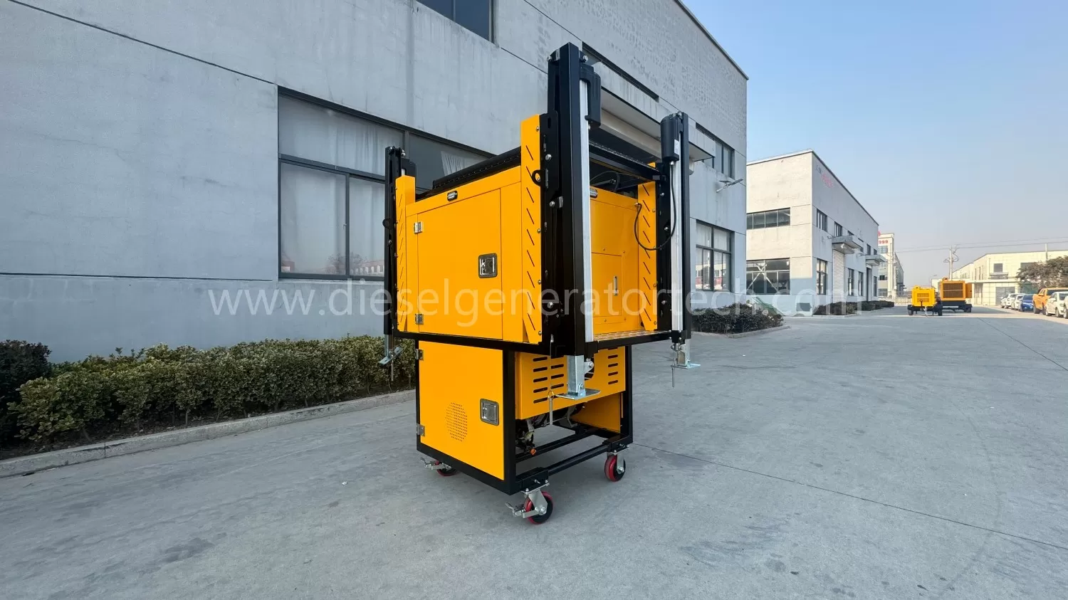 Self-loading and unloading mobile emergency drainage cabin lighting power generation in one